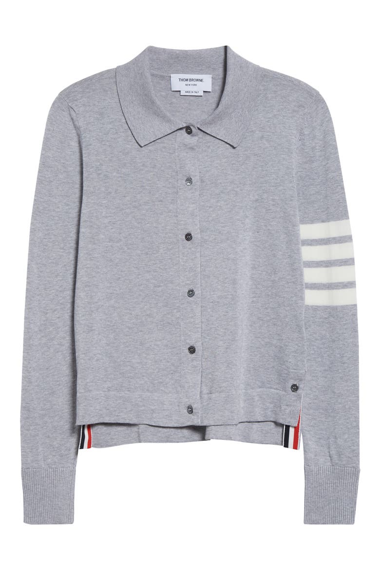 4-Bar Jersey Stitch Cardigan, Alternate, color, LIGHT GREY