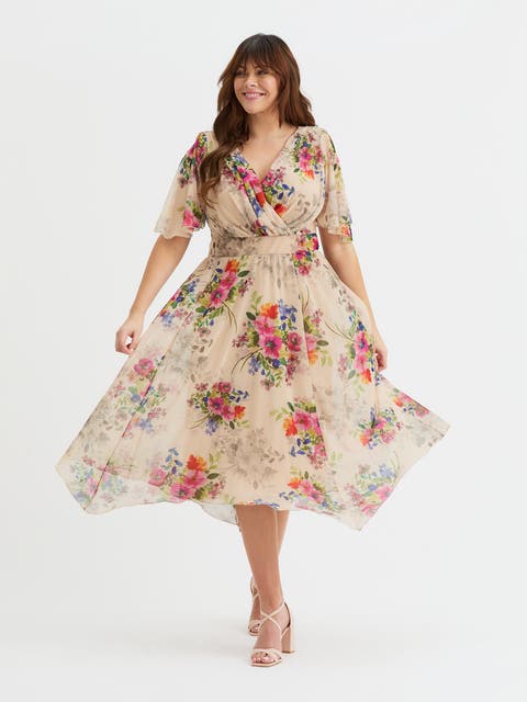 Julie Floral Hanky Hem Dress