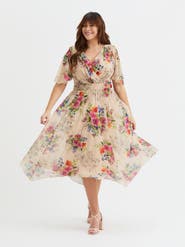 Scarlett & Jo Julie Floral Hanky Hem Dress