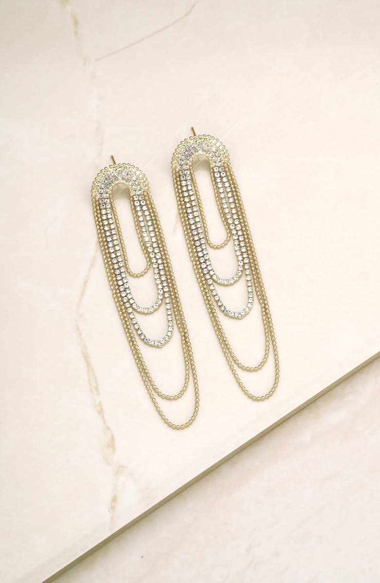 Ettika Looped Fringe Drop Earrings, Alternate, color, Gold