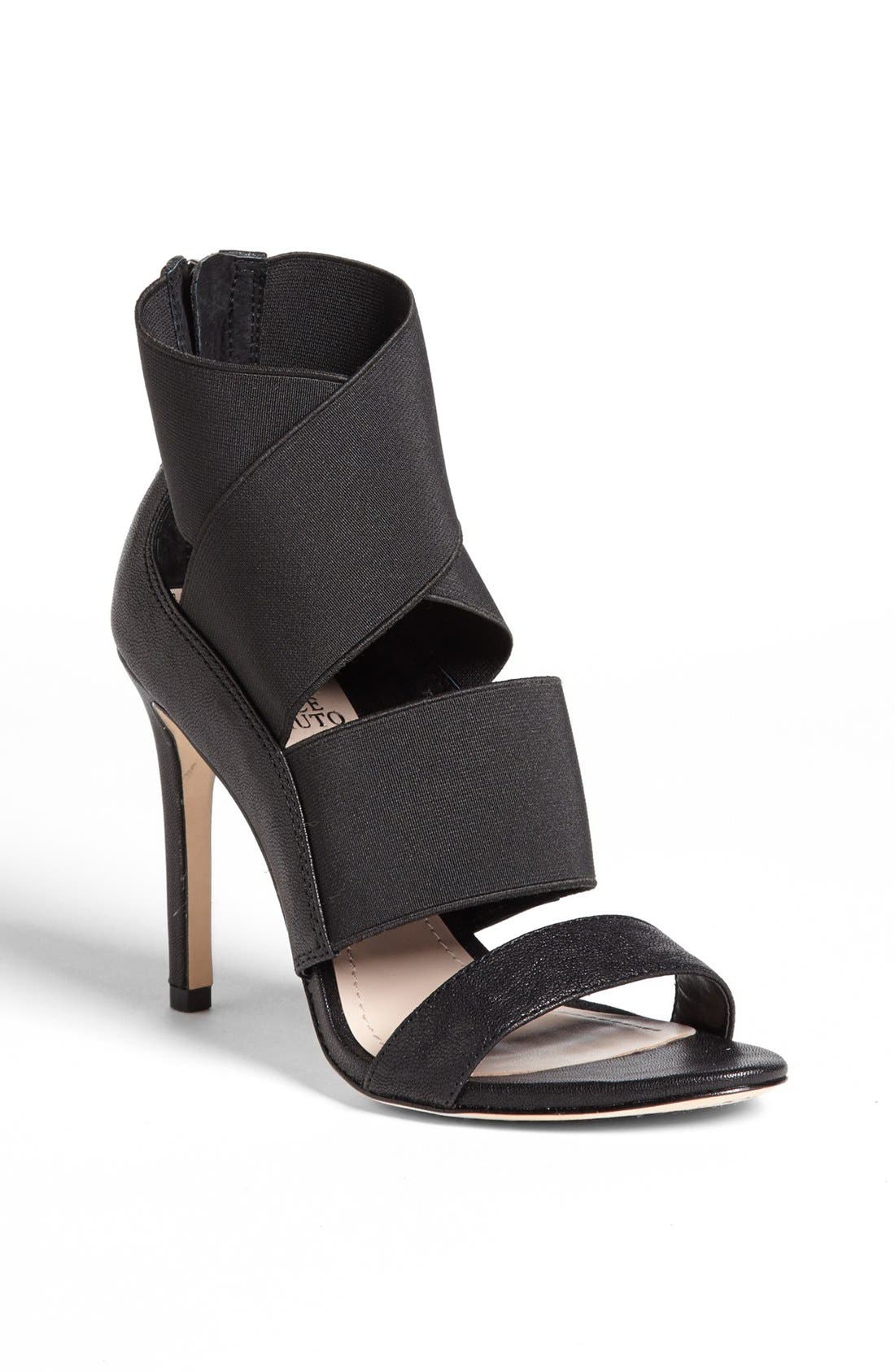 'Ondetti' Sandal, Main, color, BLACK