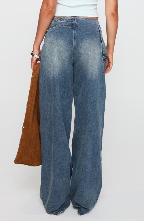 Princess Polly Platrow Wide Leg Cargo Jeans In Blue