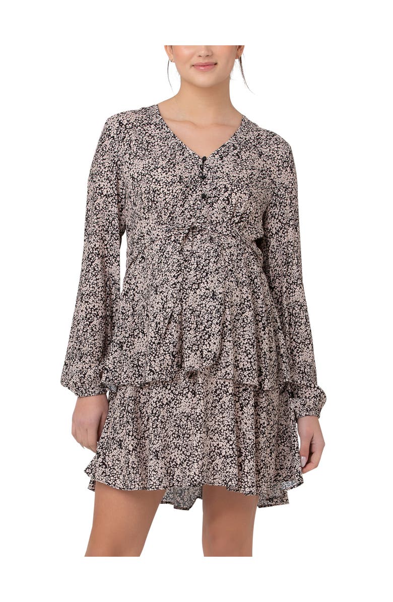 Ripe Maternity Florence Layered Dress, Main, color, Black / Dusty Pink