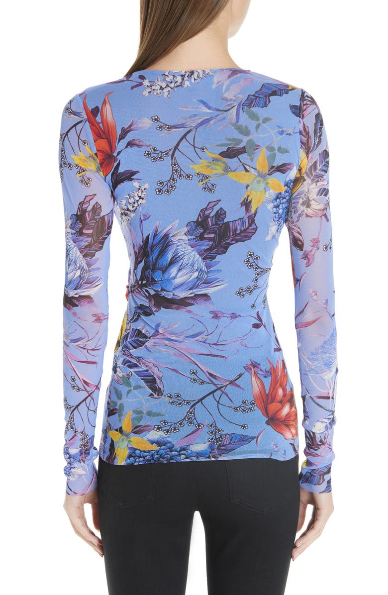 Fuzzi Floral Tulle Wrap Top, Alternate, color, 