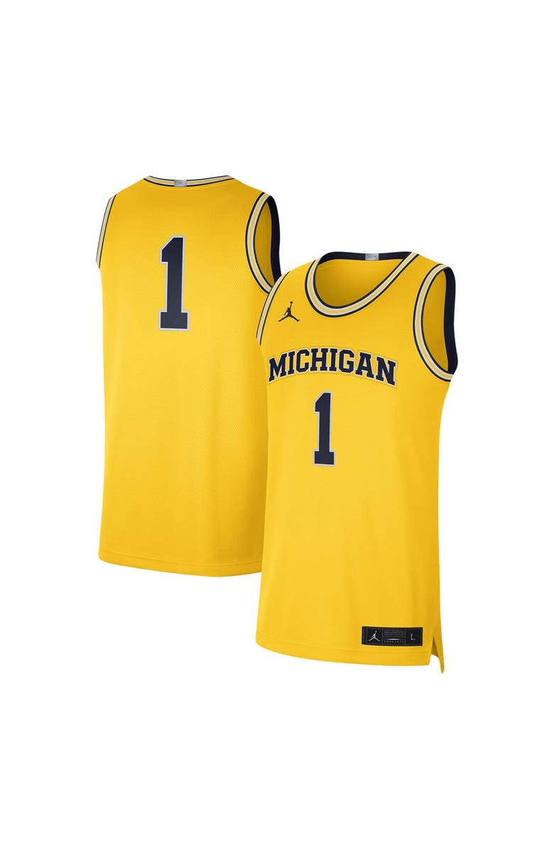 Jordan Brand Men's Jordan Brand #1 Maize Michigan Wolverines Limited Authentic Jersey, Main, color, Maize