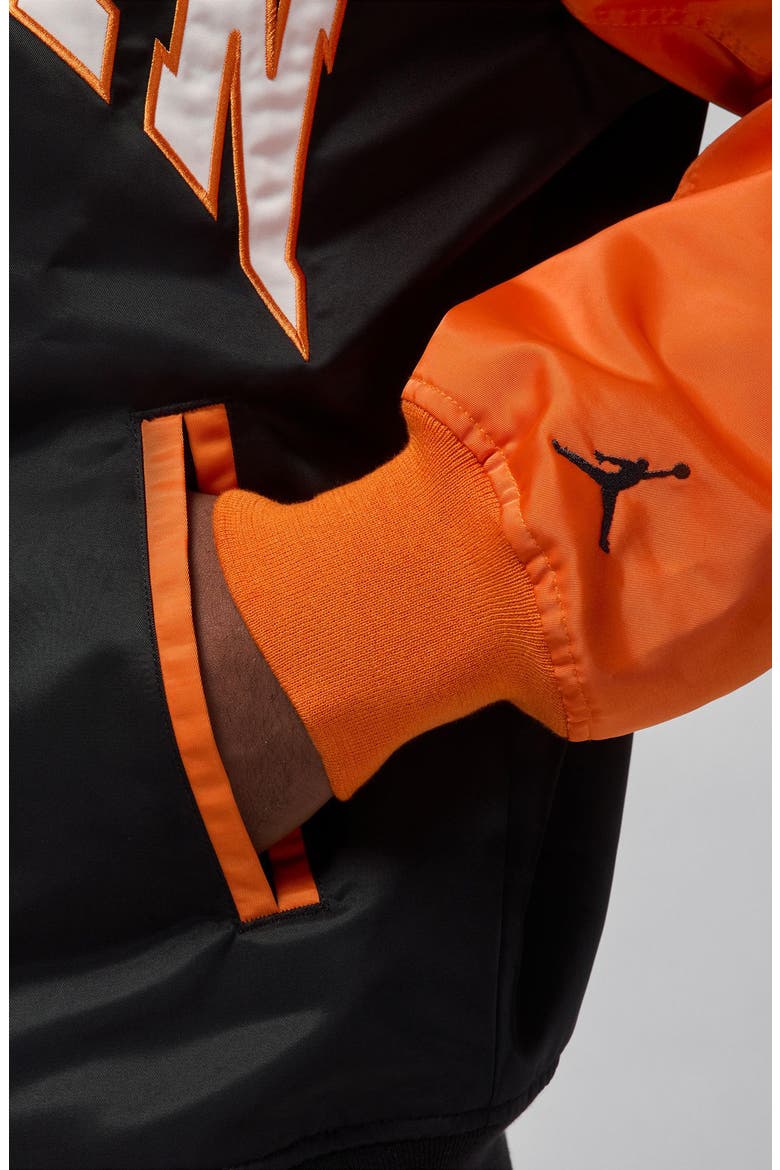Brooklyn Collegiate Varsity Jacket, Alternate, color, 011 BLACK/BLACK