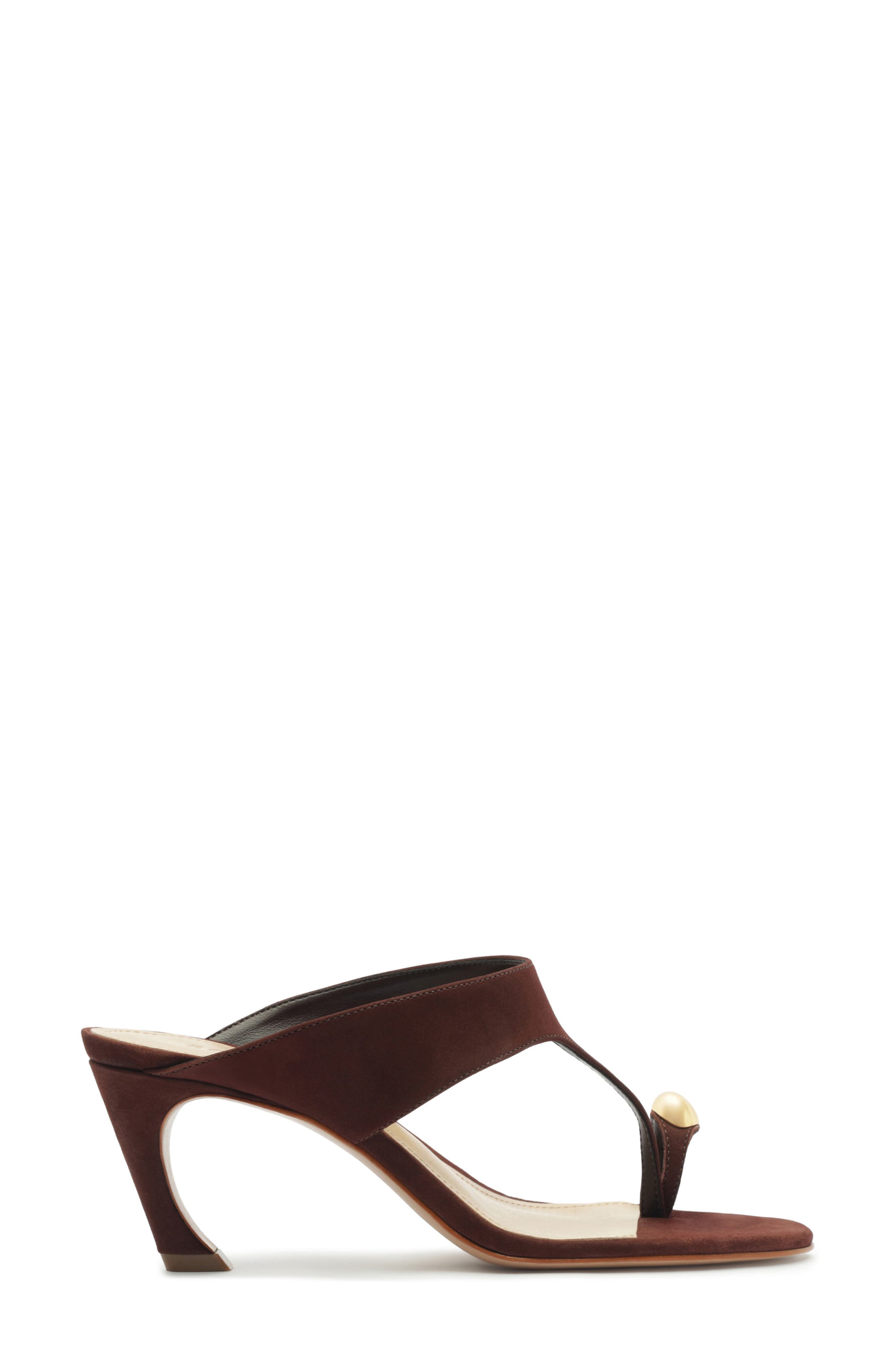 Maisie Kitten Heel Slide Sandal, Alternate, color, CHESTNUT BROWN