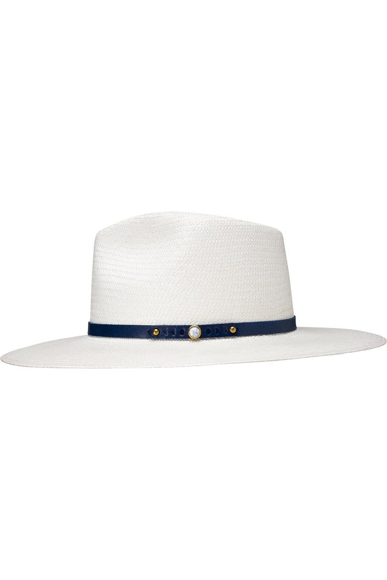 Night Sky Straw Hat, Alternate, color, Bleach