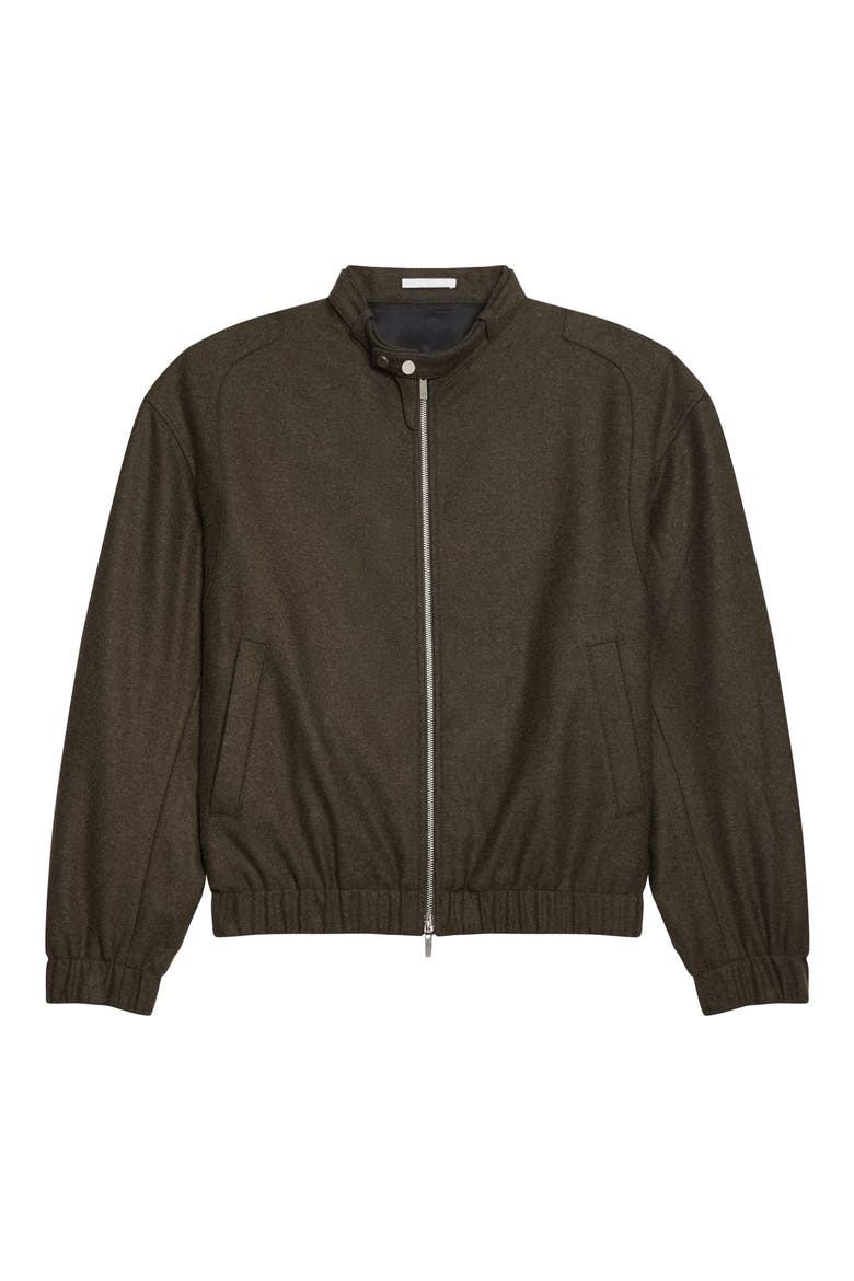 Wool Blend Bomber Jacket, Alternate, color, GREEN MELANGE