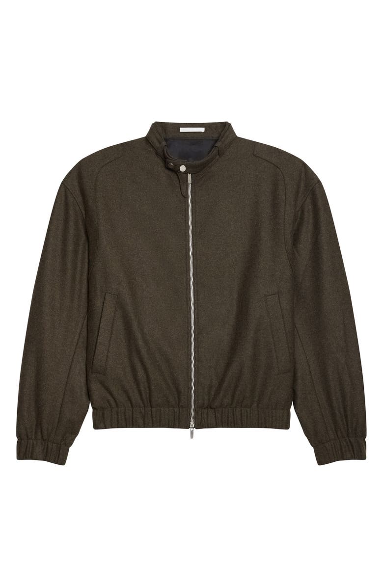 Helmut Lang Wool Blend Bomber Jacket, Alternate, color, Green Melange