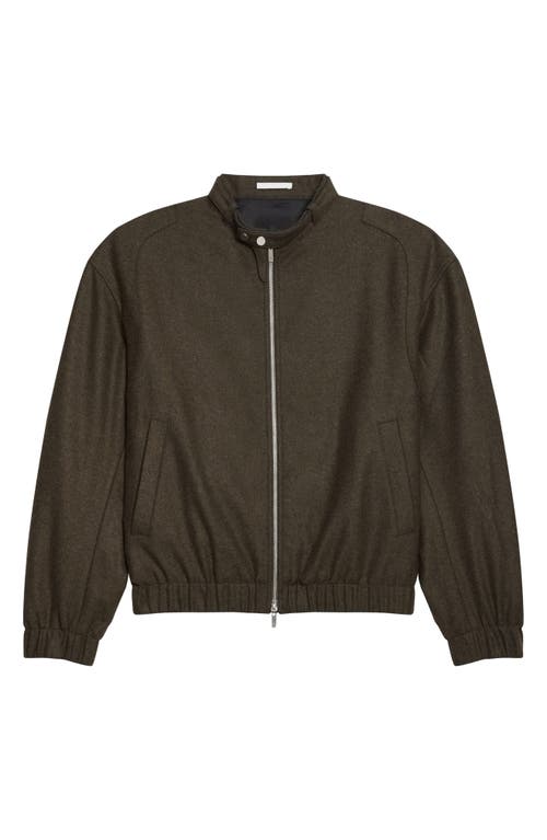Helmut Lang Wool Blend Bomber Jacket In Brown