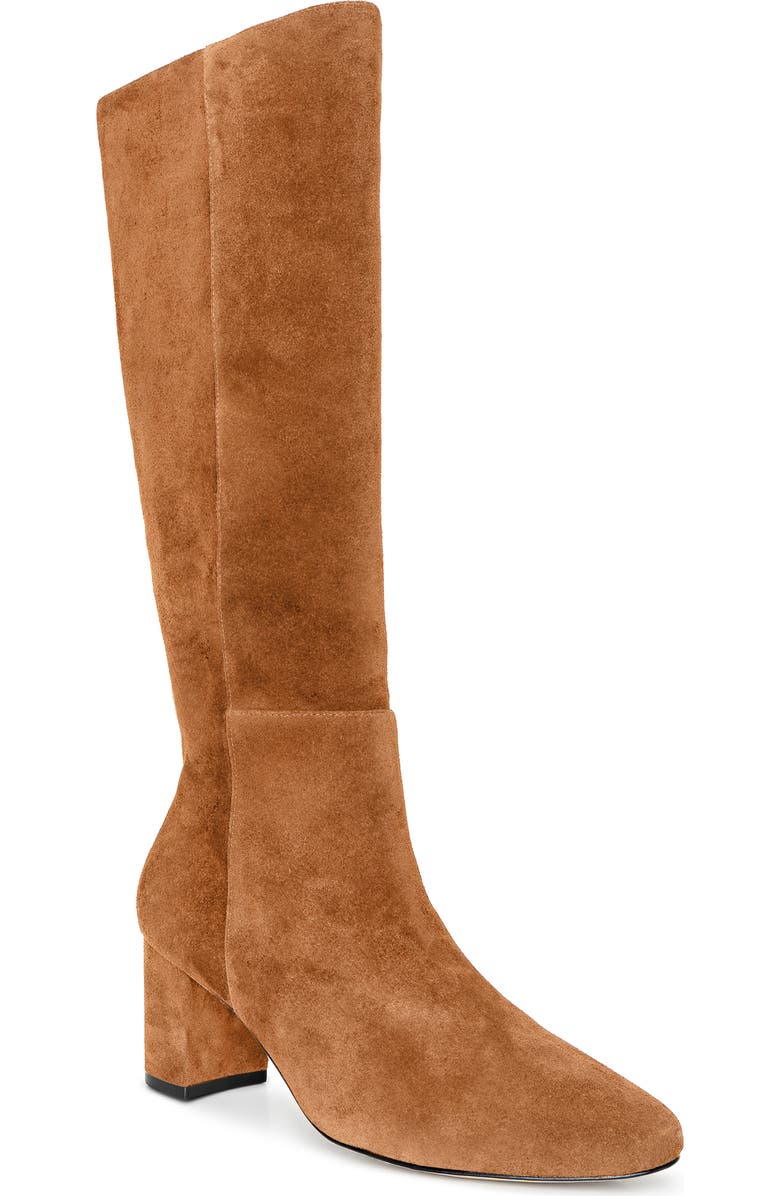 L'AGENCE Eugenie Knee High Boot, Main, color, Buckskin Suede
