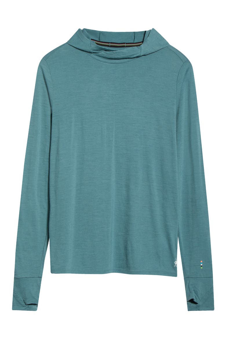 Sun Merino Wool Blend Hoodie, Alternate, color, DUSTY TEAL