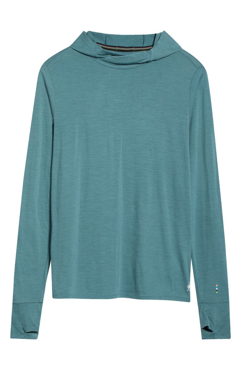 Smartwool Sun Merino Wool Blend Hoodie, Main, color, Dusty Teal