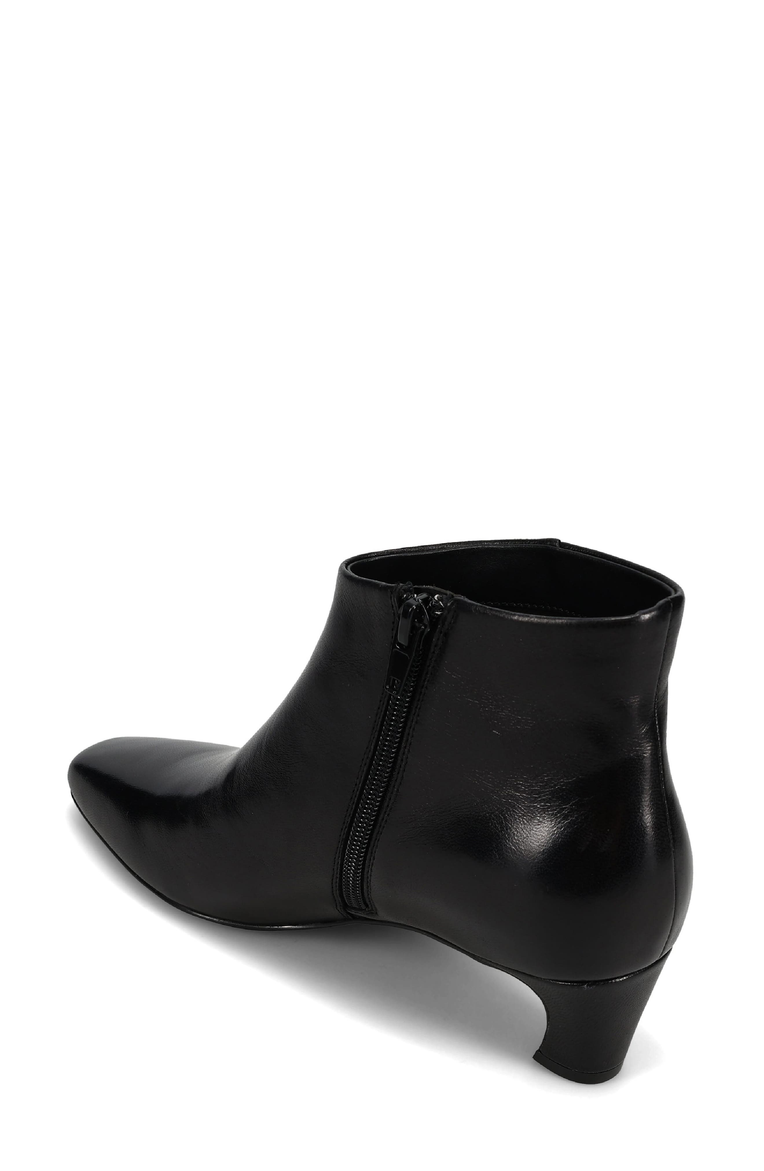 Sadie Leather Bootie, Alternate, color, BLACK