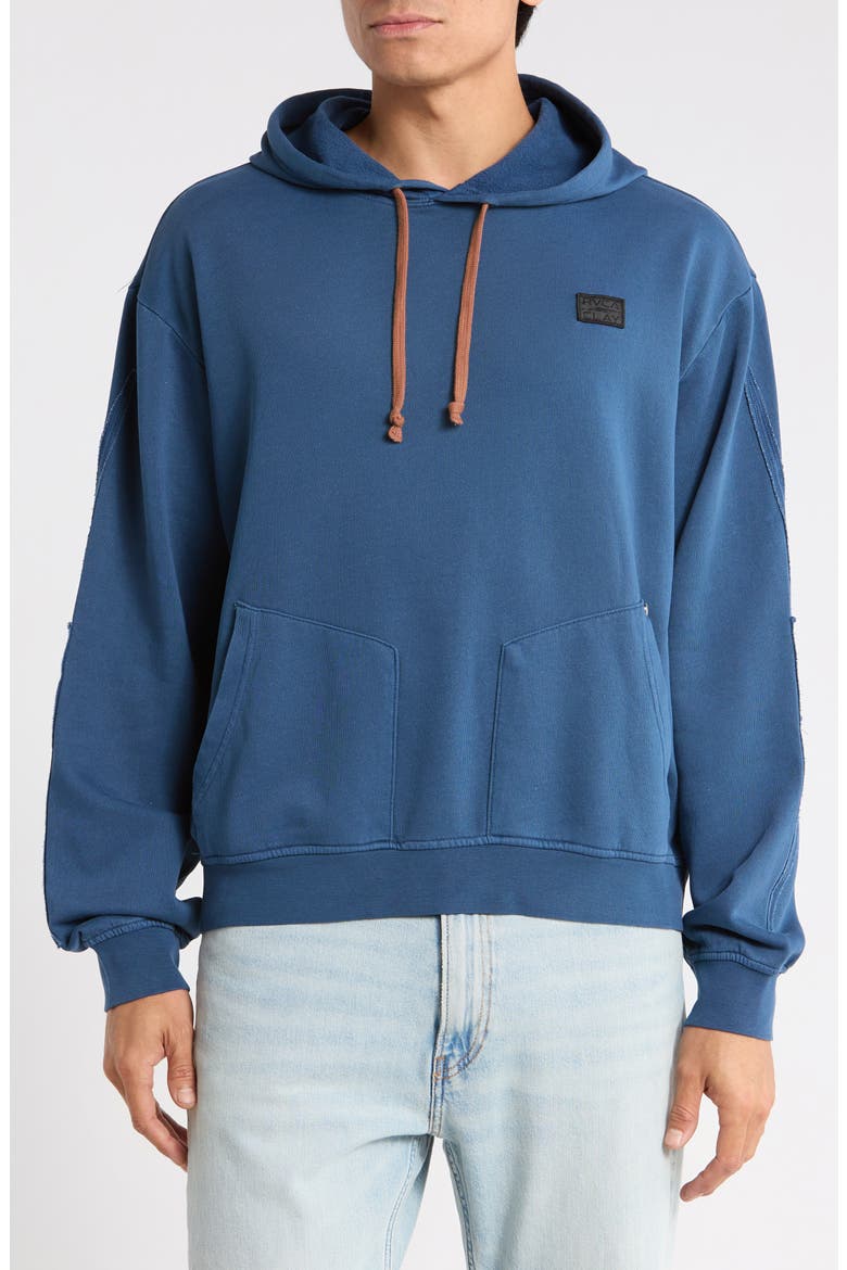x Clay Fleece Hoodie, Main, color, DARK DENIM