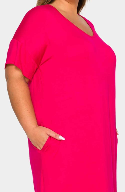 L I V D Short Sleeve Jersey Maxi Dress In Pink