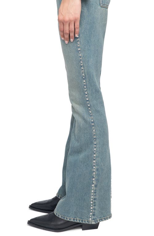 Zadig & Voltaire Eclip Denim High Rise Stud Trim In Light Blue In Blue