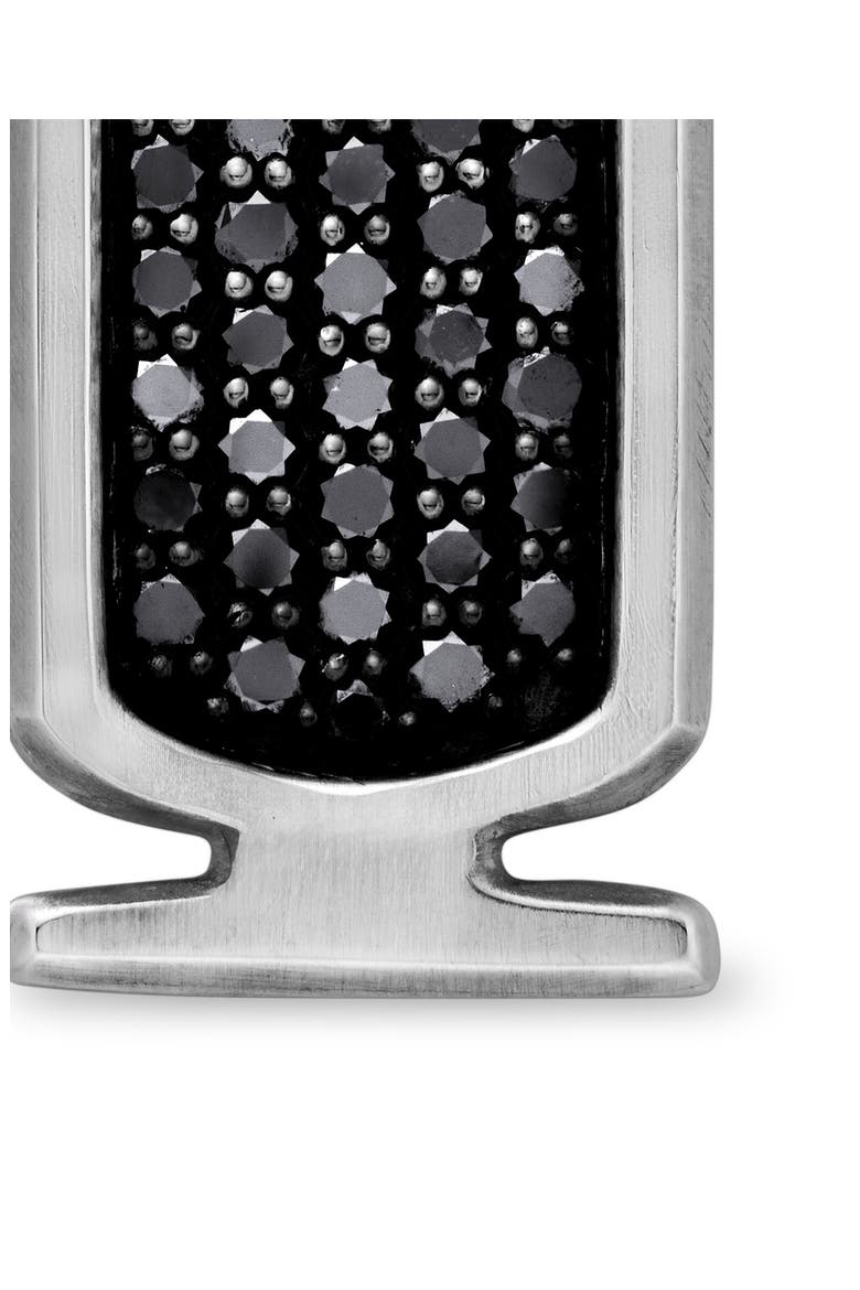 Men's Cairo Cartouche Amulet with Pavé Black Diamonds, Alternate, color, STERLING SILVER