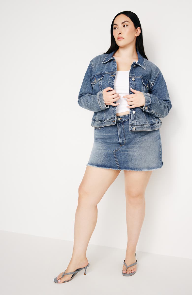 Good American Denim Miniskirt, Alternate, color, Indigo734