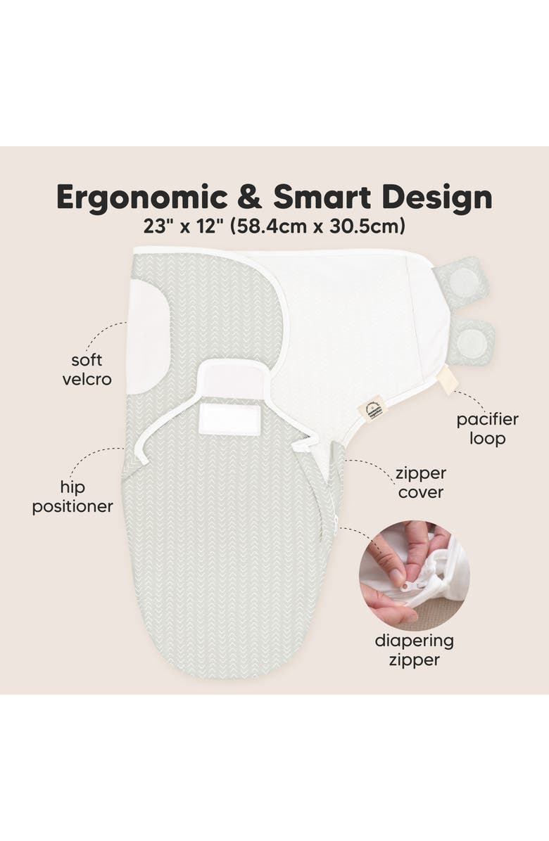 KeaBabies 3-Pack Soothe Zippy Swaddle Wrap, Alternate, color, Forest