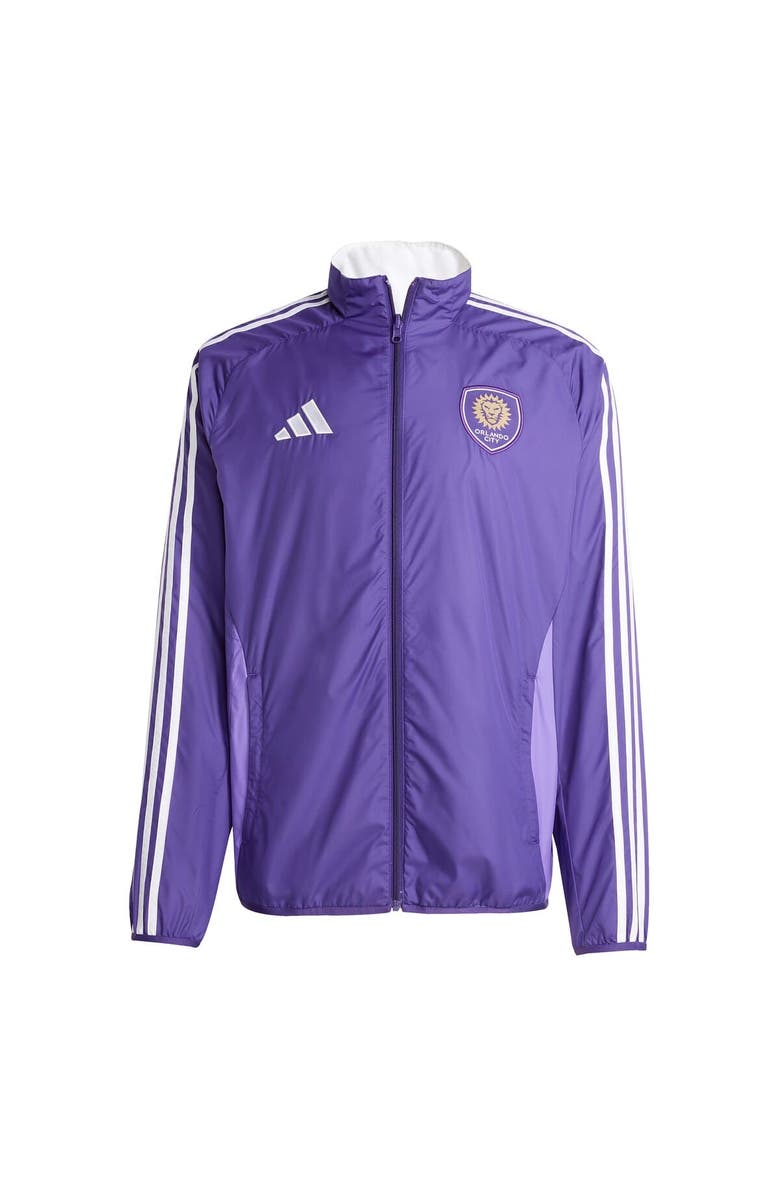 adidas Men's adidas Purple/White Orlando City SC 2025 Anthem Reversible Full-Zip Jacket, Alternate, color, Purple