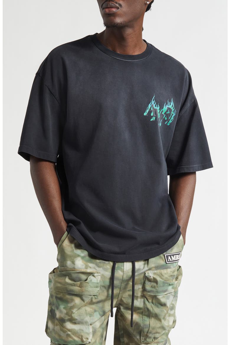 AMIRI Oversize Flames Logo Graphic T-Shirt (Men) | Nordstrom