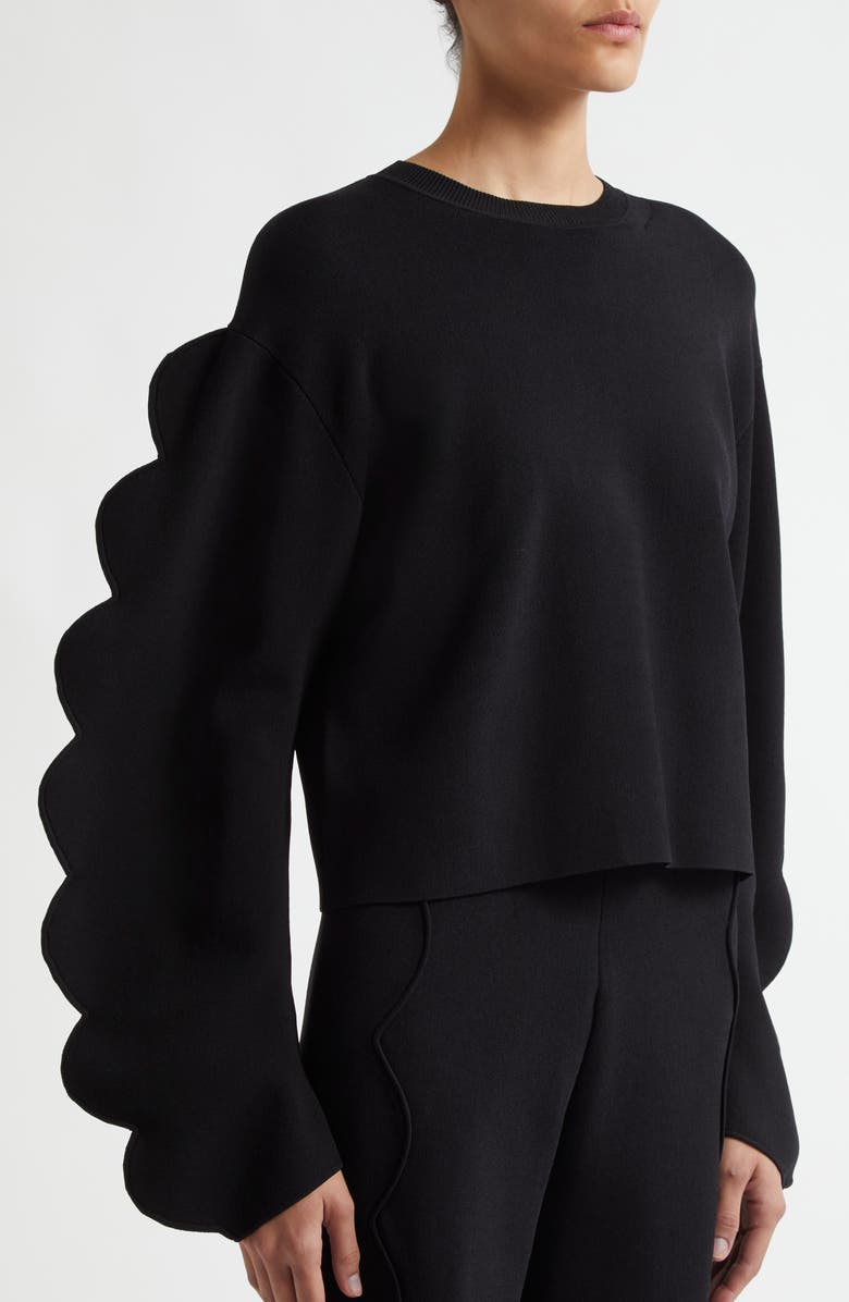 Ulla Johnson Ivy Scallop Sleeve Crewneck Top, Alternate, color, 