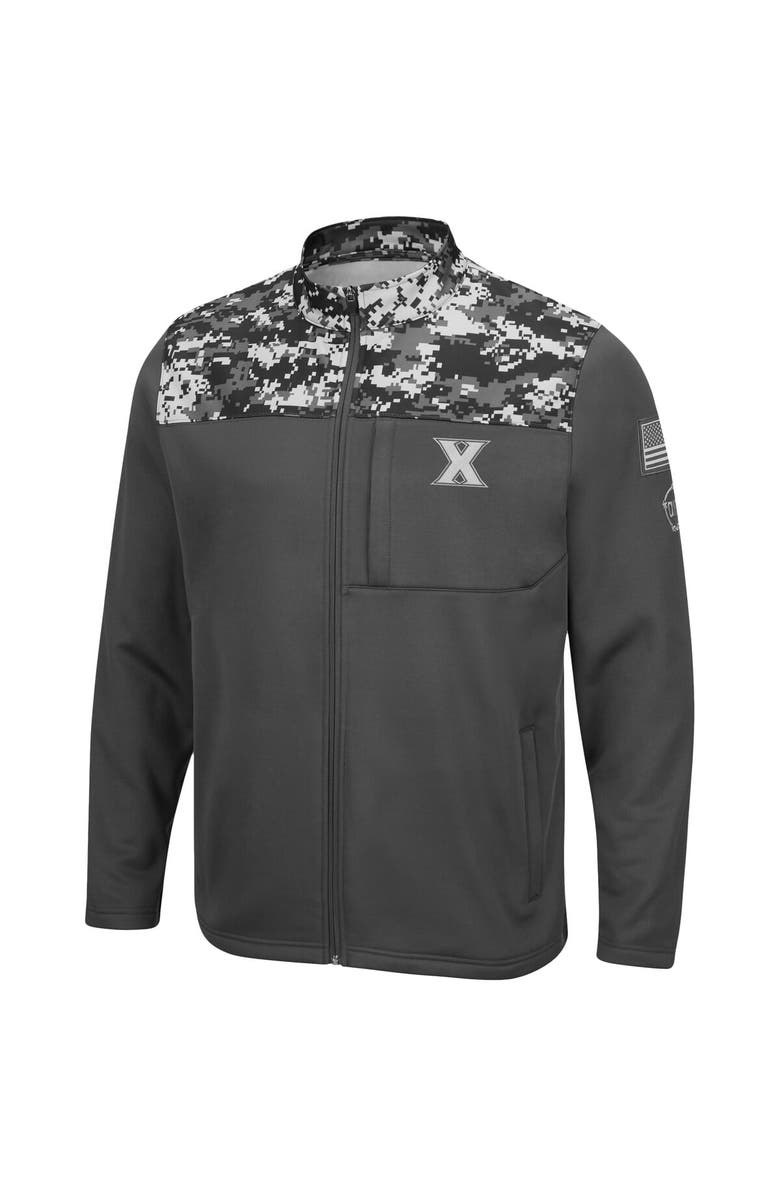 COLOSSEUM Men's Colosseum Charcoal Xavier Musketeers OHT Military Appreciation Digi Camo Full-Zip Jacket, Alternate, color, 