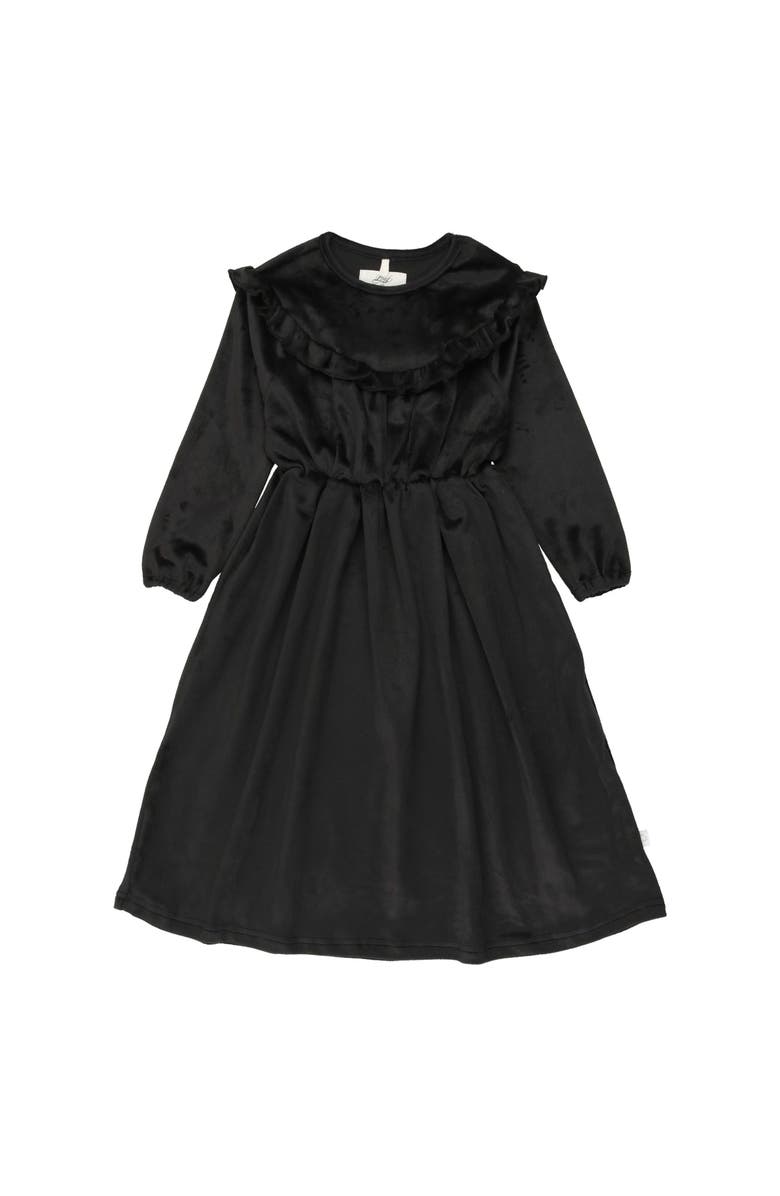 Pouf Velour Ruffle Maxi, Main, color, Black