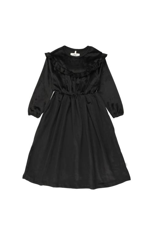 Pouf Velour Ruffle Maxi In Black