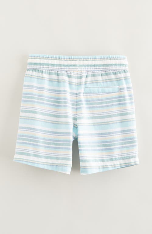 Tucker + Tate Kids' Stripe Cotton Twill Drawstring Shorts In White Amalfi Stripe