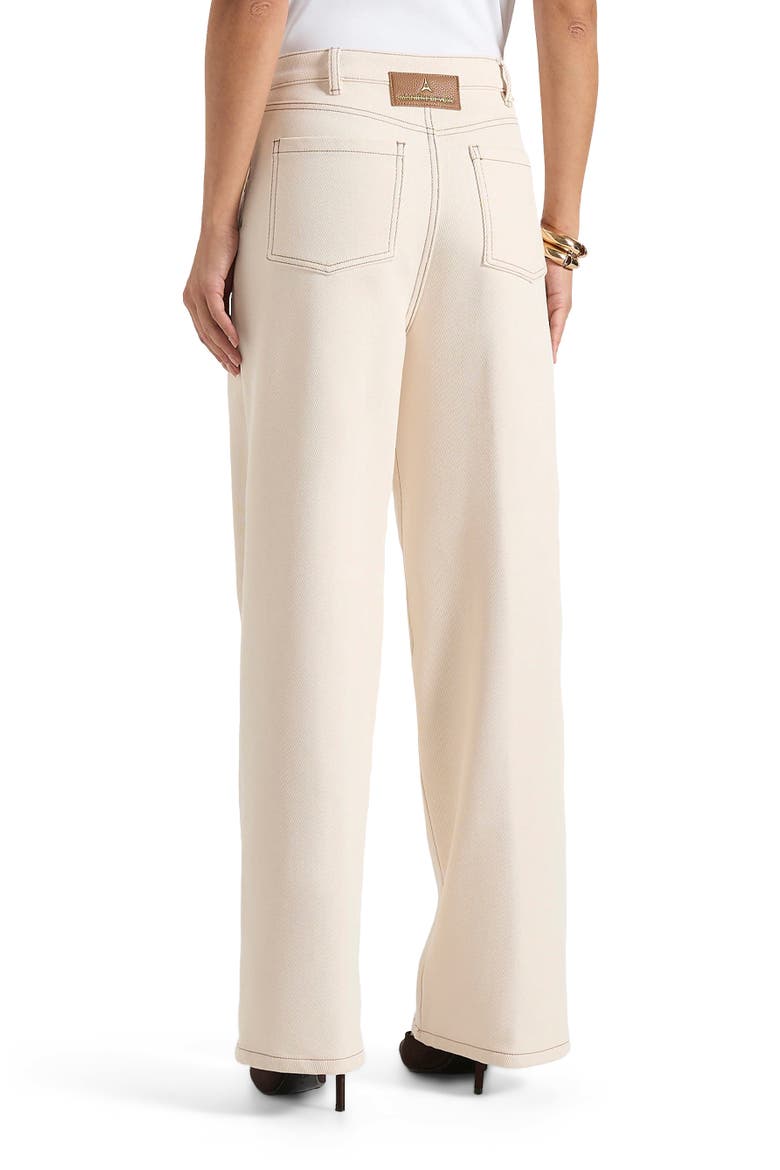 Astrid Wrapover Wide Leg Jeans, Alternate, color, Cream