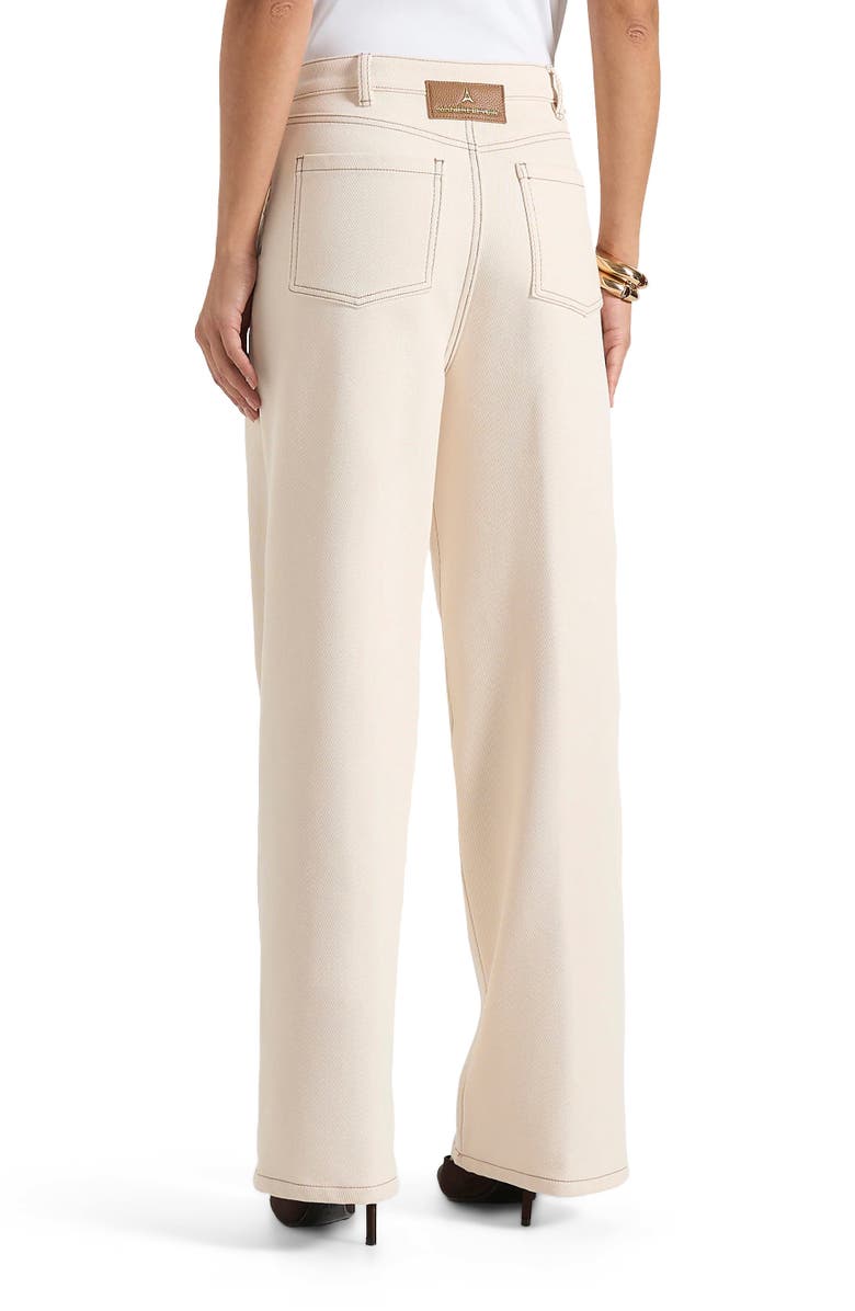 Manière De Voir Astrid Wrapover Wide Leg Jeans, Alternate, color, Cream