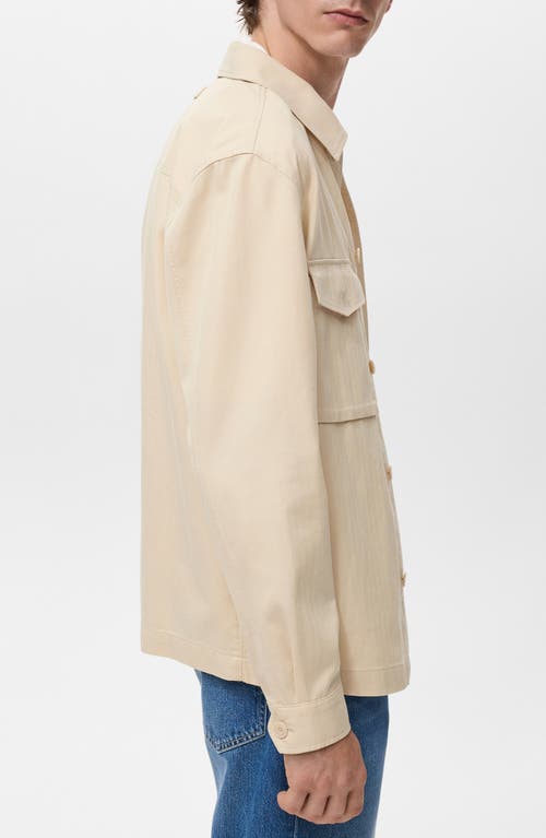 Mango Regular Fit Lyocell & Cotton Jacket In Neutral