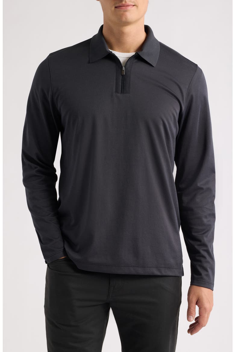 Cochran Long Sleeve Zip Polo, Main, color, BLACK