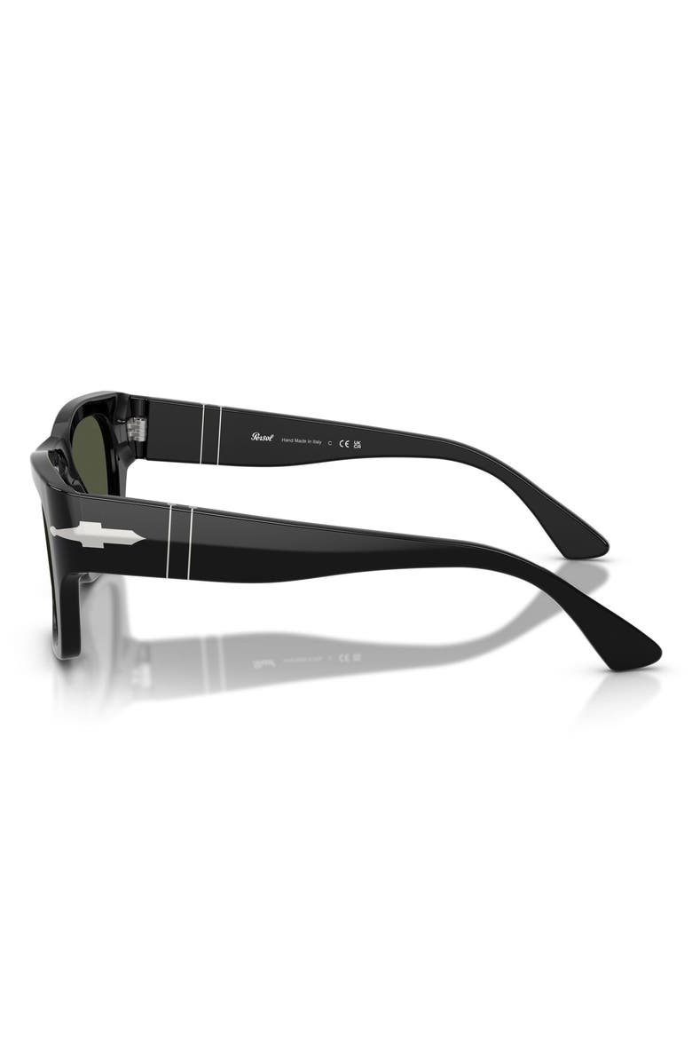 Persol 52mm Square Sunglasses, Alternate, color, Black / Green