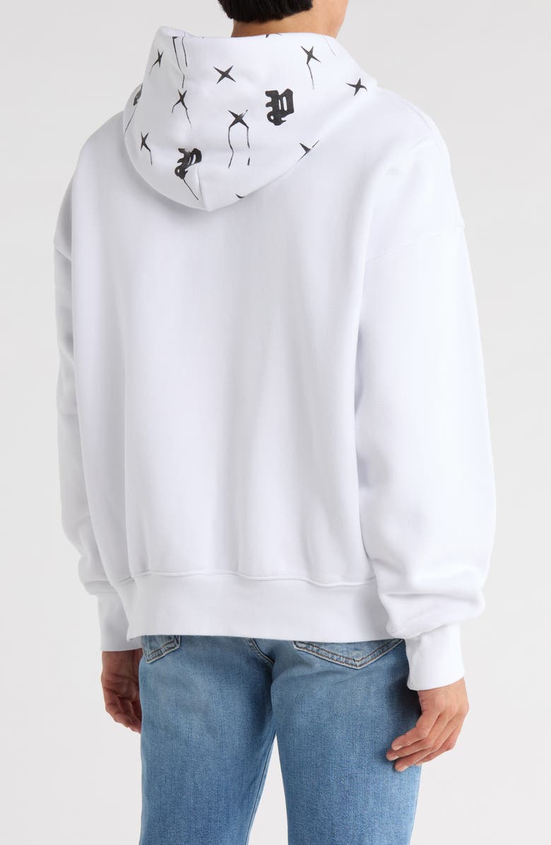 PURPLE BRAND Logo Graphic Fleece Hoodie, Alternate, color, White