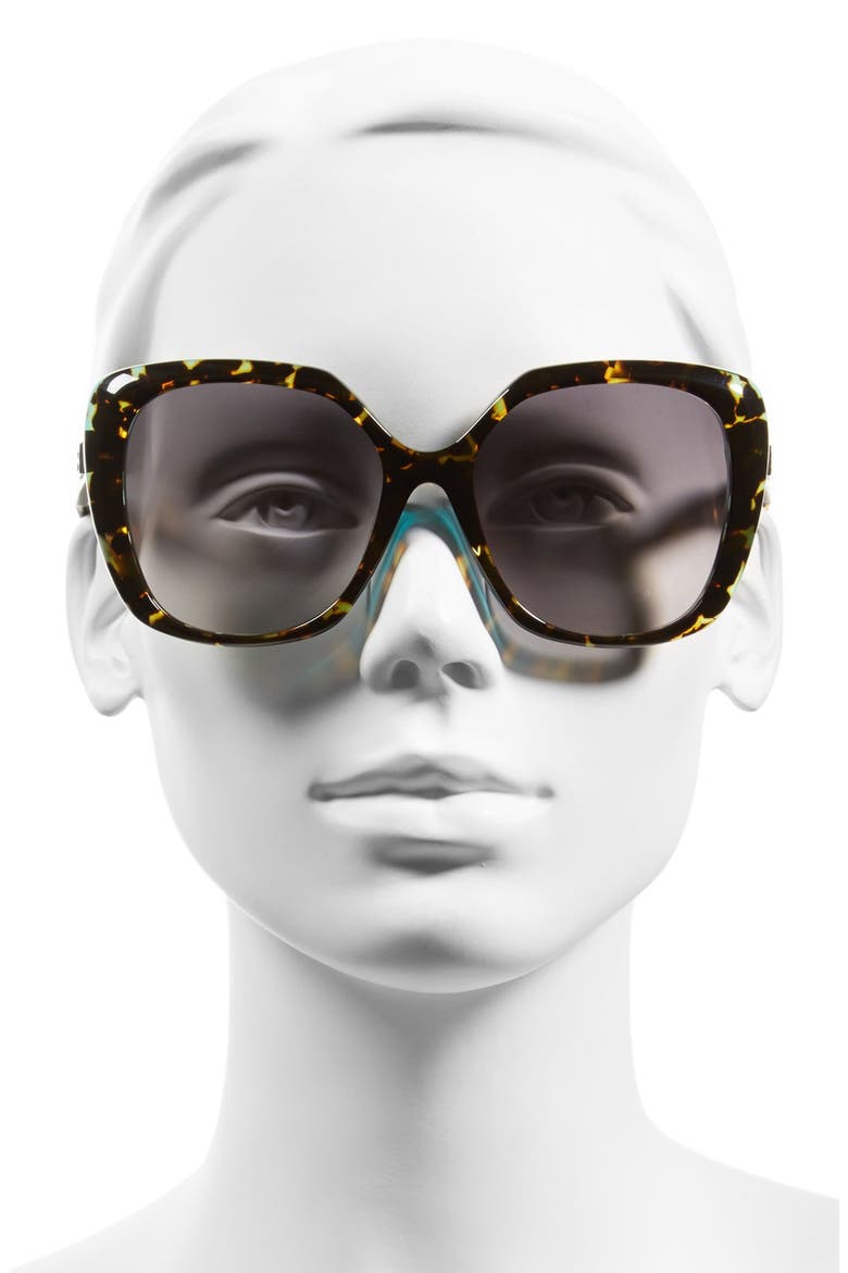 56mm Retro Sunglasses, Alternate, color, HAVANA/ SPOTTED ORANGE