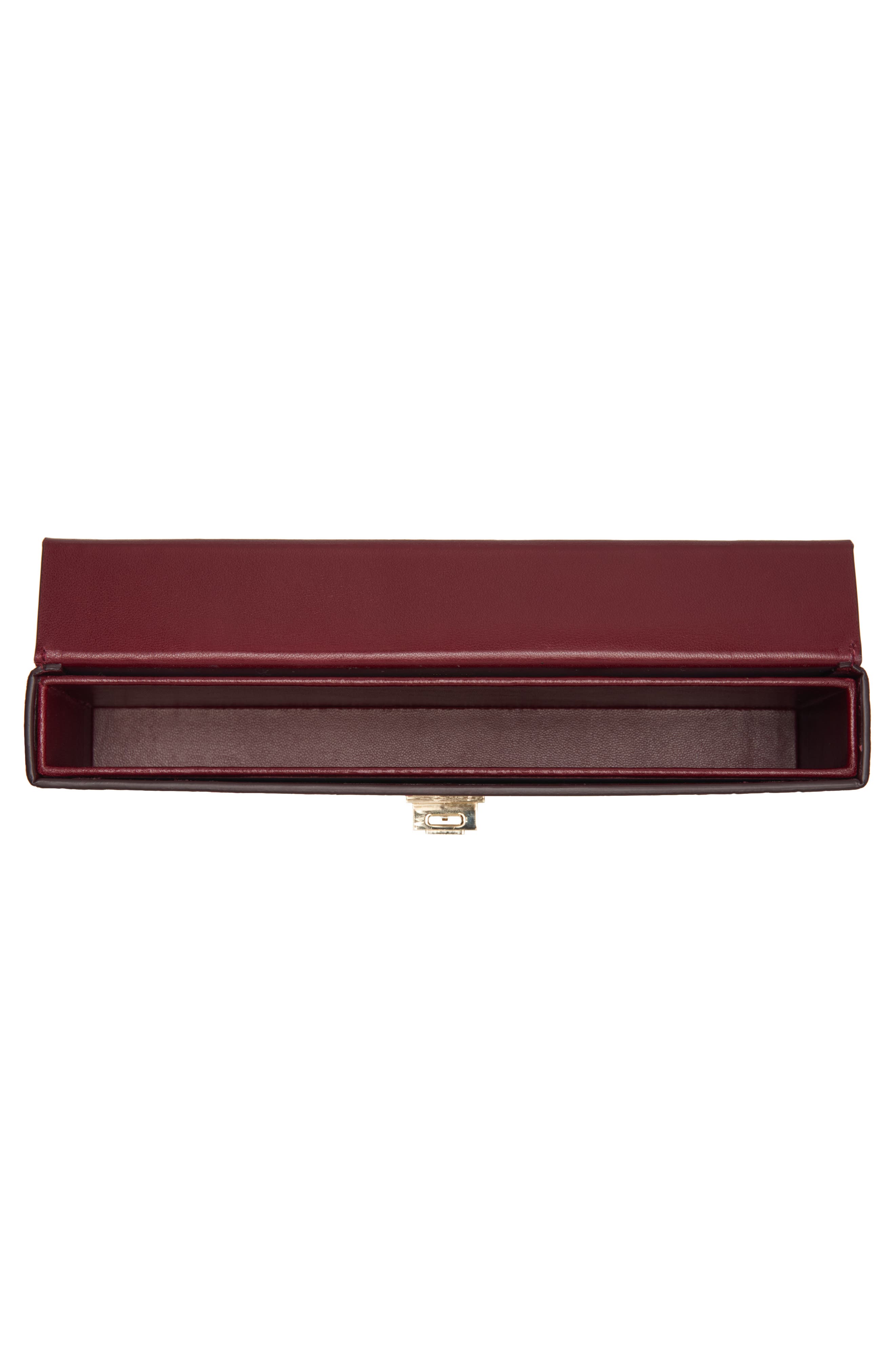 TOM FORD Croc Embossed Patenet Leather East/West Box Clutch, Alternate, color, 1R008 Ruby Red