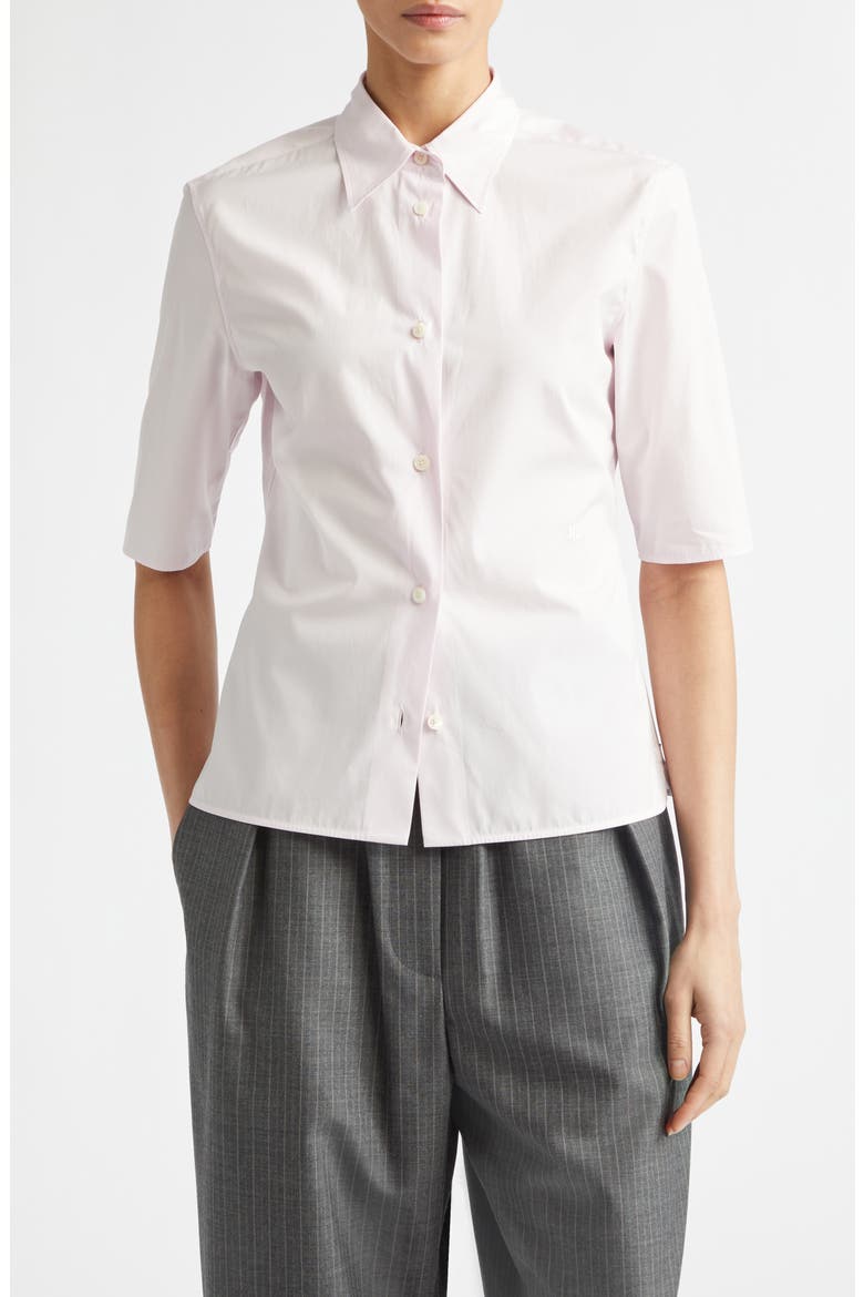Slim Fit Short Sleeve Button-Up Shirt, Main, color, ROSE