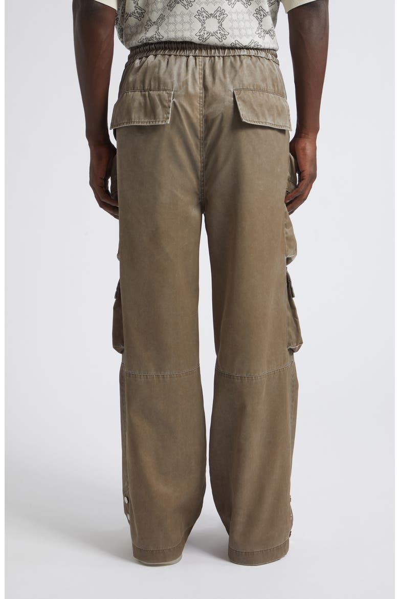 Drawstring Faux Leather Cargo Pants, Alternate, color, ESPRESSO