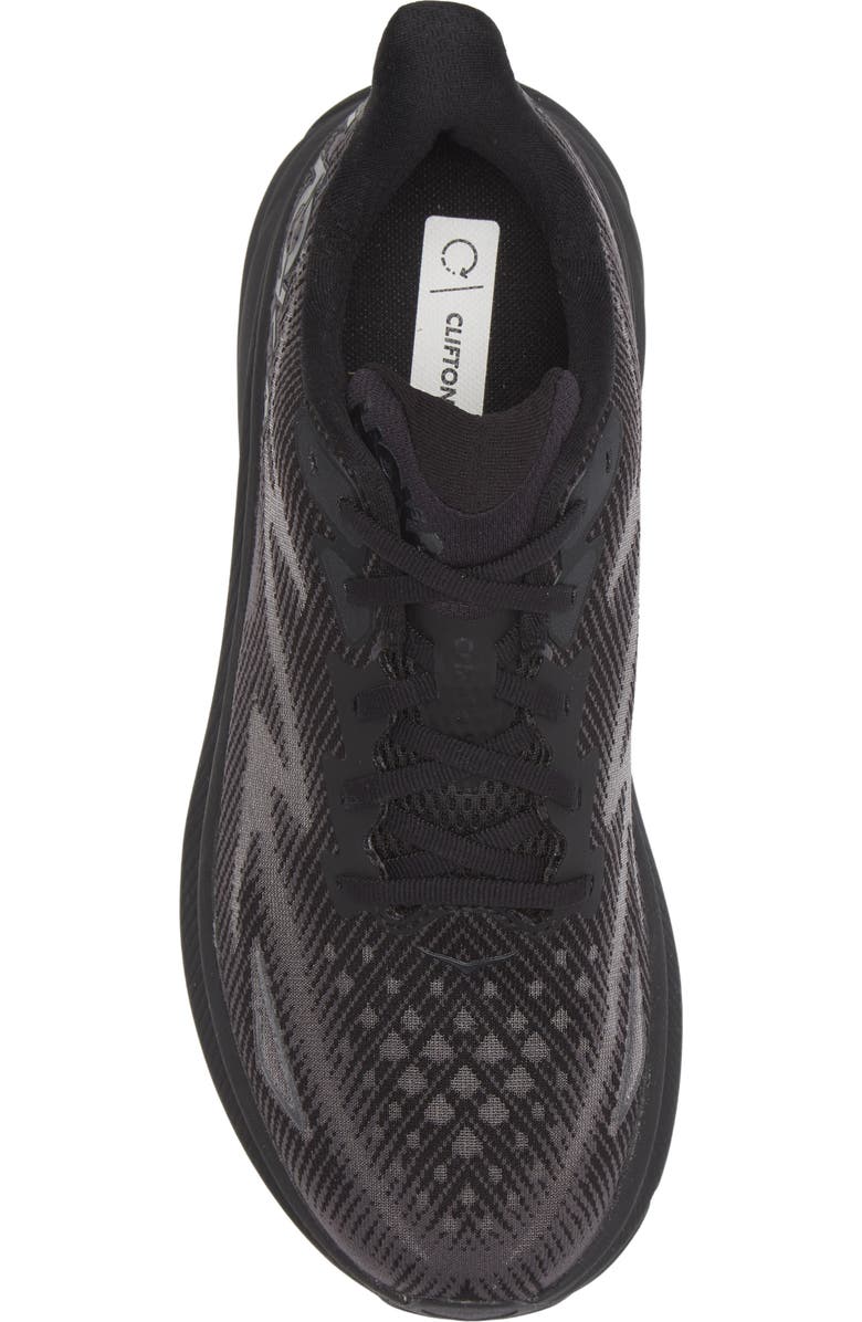 HOKA Clifton 9 Running Shoe, Alternate, color, Black / Black