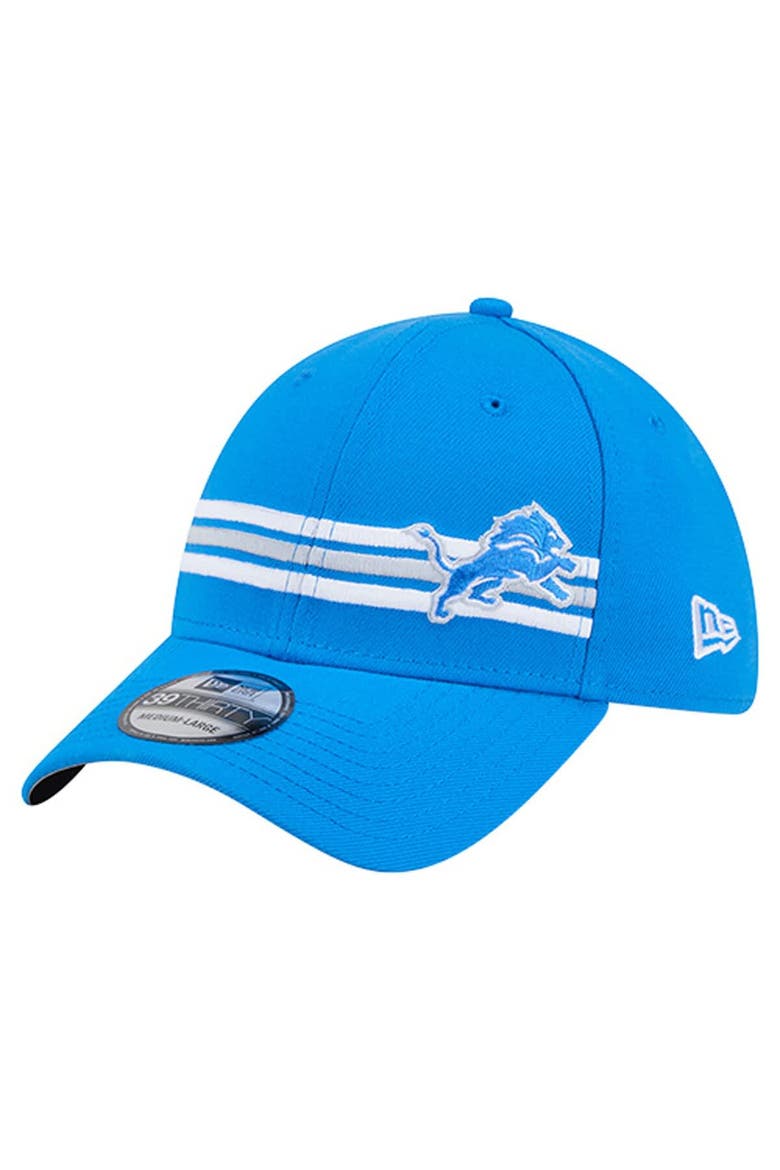 Men's New Era Blue Detroit Lions Stripes 39THIRTY Flex Hat, Main, color, Blue