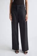 Victoria Beckham Curved Leg Virgin Wool Blend Suiting Pants