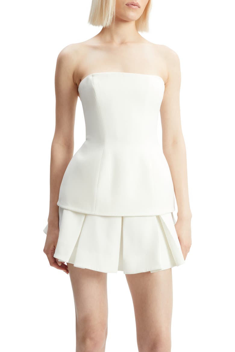 Helenia Longline Strapless Crepe Top, Alternate, color, ORCHID WHITE