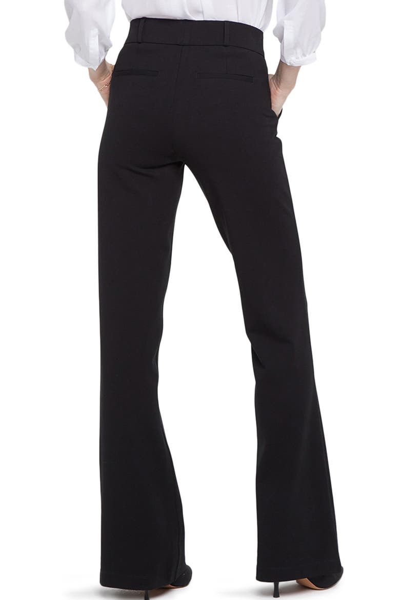 Pull-On Flare Leg Ponte Knit Trousers, Alternate, color, BLACK