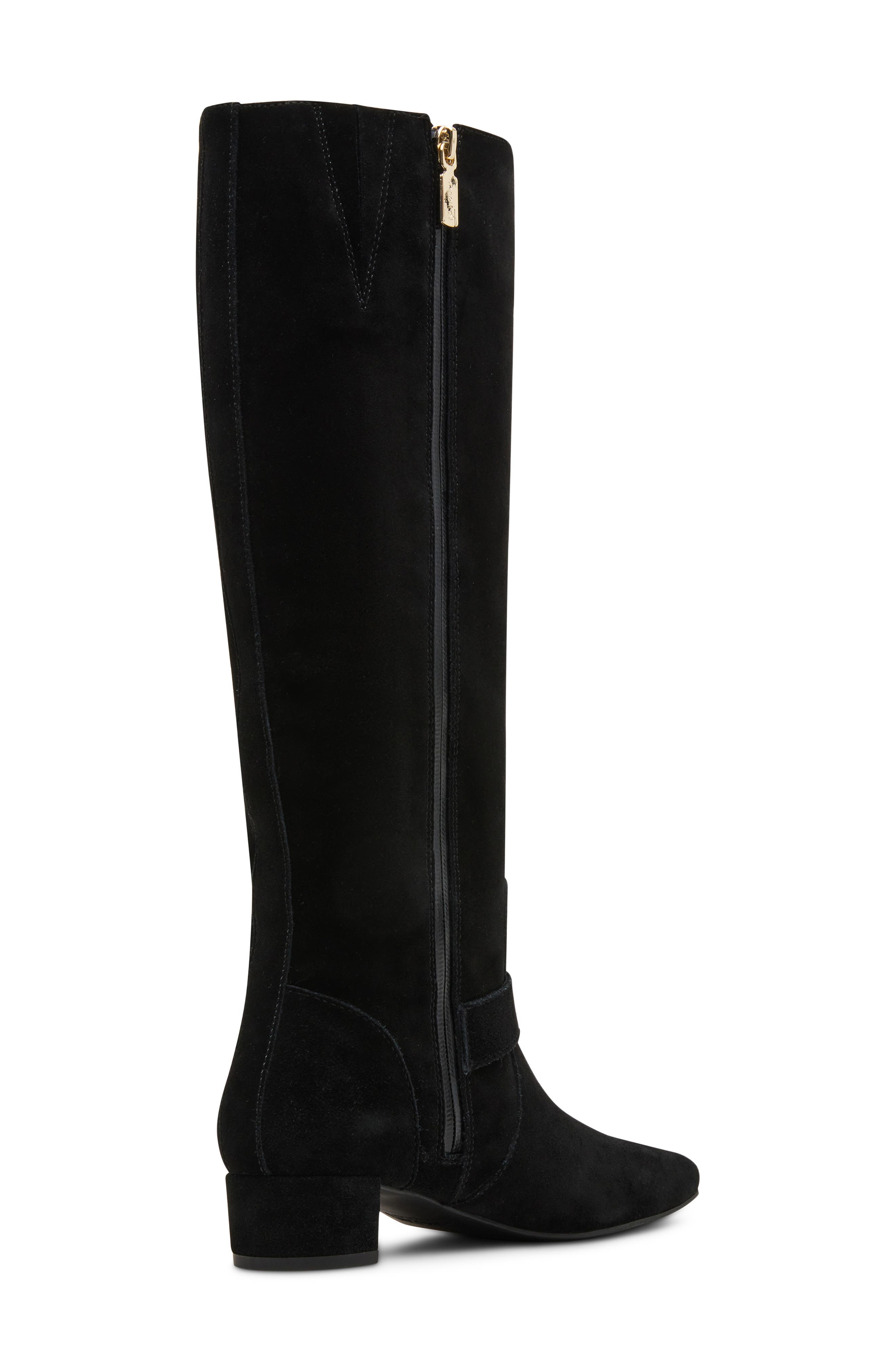 Olympia Leather Knee High Boot, Alternate, color, BLACK SUEDE