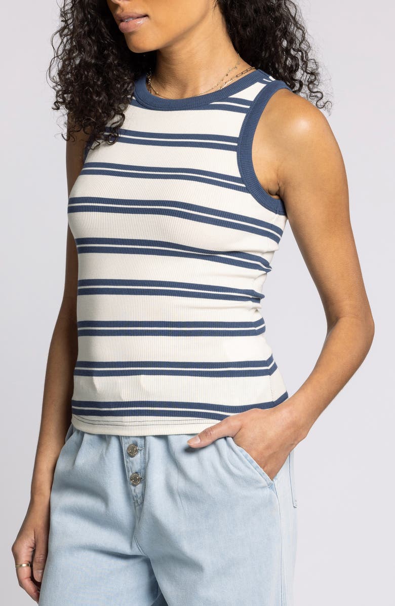 Thread 
Supply Ellen Stretch Cotton Blend Rib Tank Top, Alternate, color, White Indigo