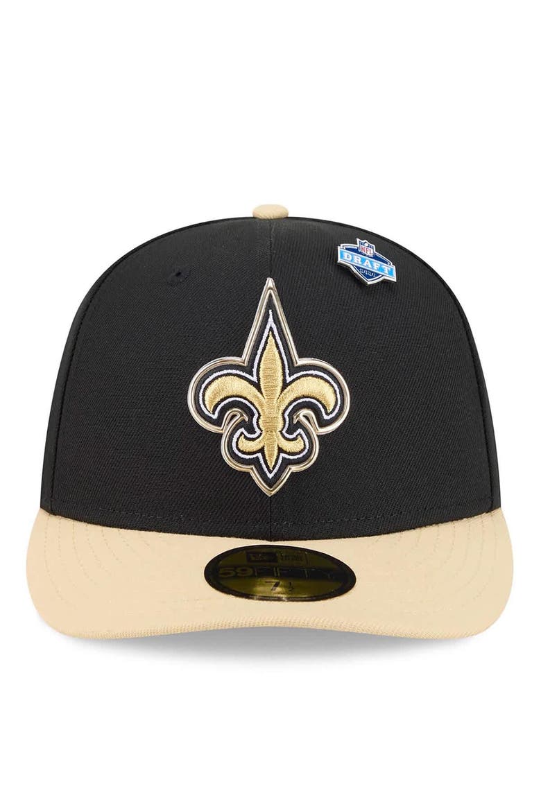 Men's New Era  Black/Gold New Orleans Saints 2026 NFL Draft Pre-Curved 59FIFTY Fitted Hat, Alternate, color, Black
